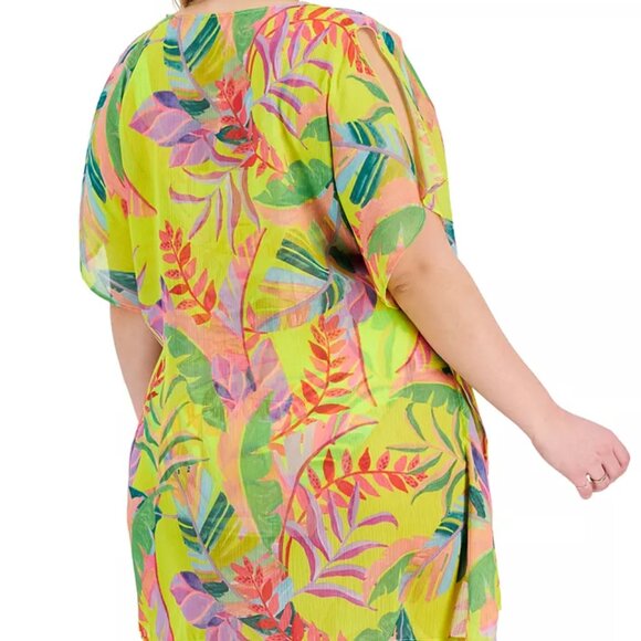 NWT Becca Etc. Women Costa Printed Bella Tunic Swim Cover-Up Sz 0X-3X $99 LLL451 - Picture 3 of 3